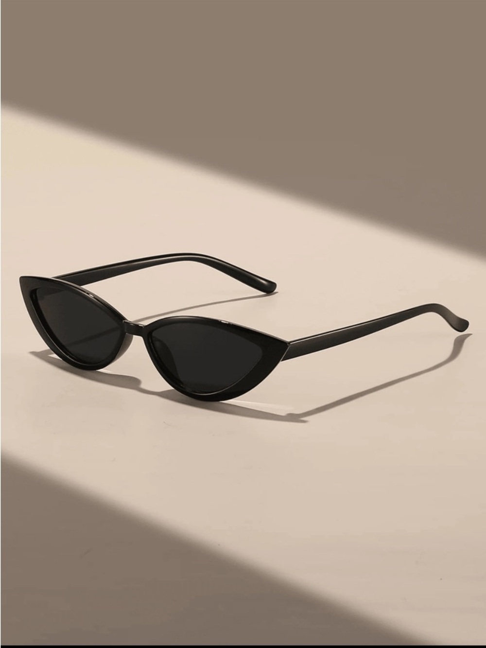 SHEIN Black Slim Cat-Eye Sunglasses for Women